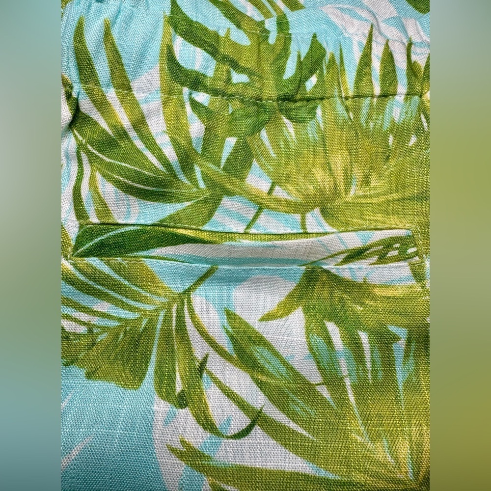 Paradise Palms Casual Printed Linen Blend Beachwear Capri Pants - Picture 13 of 13